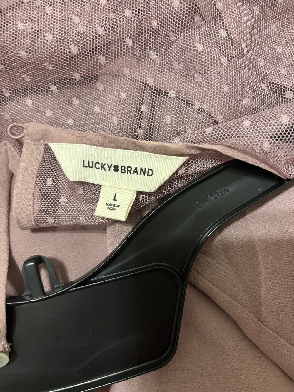 Lucky Brand Mauve Lace-Trim Midi Dress - Picture 6 of 7